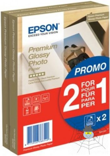 Epson 10x15 Premium Fényes Fotópapír 2x40Lap 255g (Eredeti)