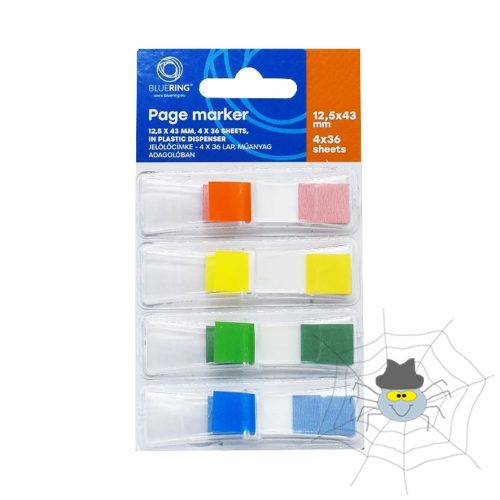 Jelölőcímke 12,5x43mm, 4x36lap, műanyag adagolóban Bluering®