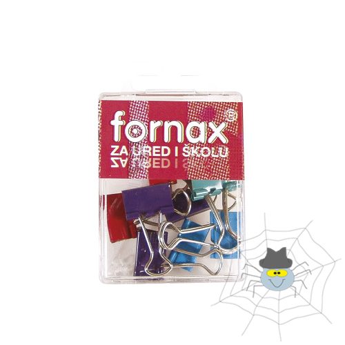 Fornax binderkapocs - 19 mm, 10 db műanyag dobozban - színes