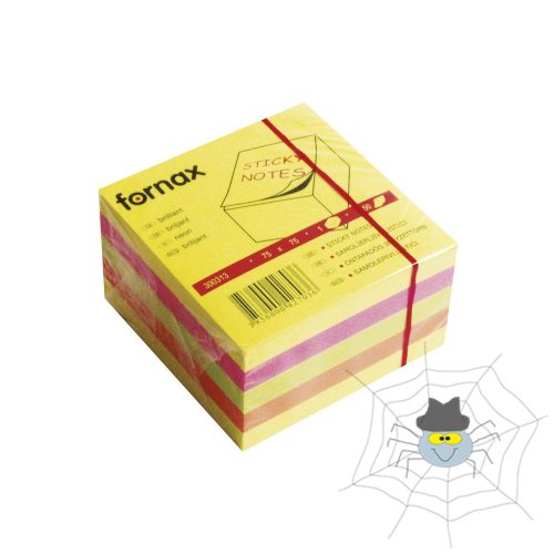 Fornax neon öntapadó jegyzettömb - 75x75 mm - 450 lap/tömb
