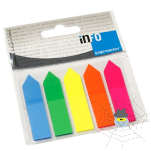 Jelölőcímke 12x44mm, 5x25lap, nyilak, műanyag Gln