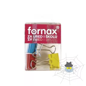   Fornax binderkapocs - 25 mm, 4 db műanyag dobozban - színes