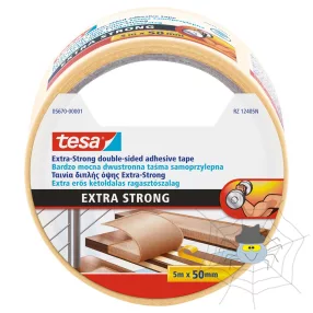 Ragasztószalag kétoldalas, 50mmx5m Extra erős Tesa