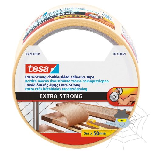 Ragasztószalag kétoldalas, 50mmx5m Extra erős Tesa