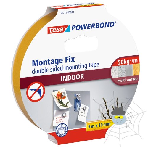 Tesa  PowerBond ragasztószalag, rögzítószalag beltéri 19 mm X 5 m