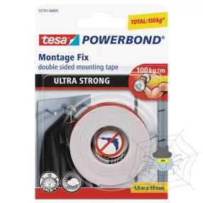   Tesa PowerBond ragasztószalag, rögzítószalag ultra erős 19 mm X 1,5 m