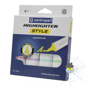   Centropen 6252 pasztell 1-4,6 mm, vágott hegyű szövegkiemelő készlet - 4 különféle szín