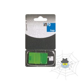   Jelölőcímke 25x43mm, 50lap, műanyag, Gln Info Flags zöld