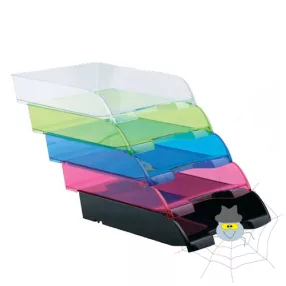   Műanyag irattálca - extra széles 345 x 270 x 67 mm - áttetsző piros