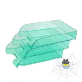   Műanyag irattálca - extra széles 345 x 270 x 67 mm - áttetsző zöld