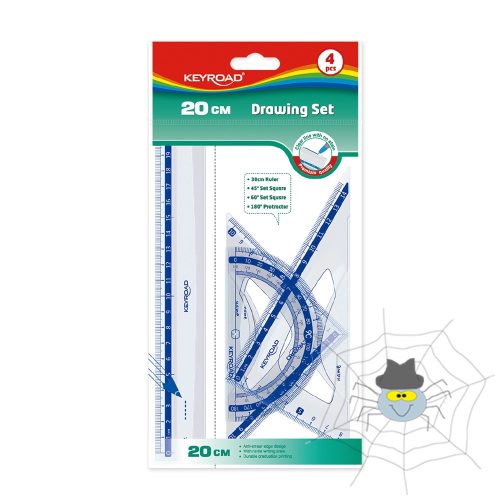 Vonalzó készlet 20 cm, 4 db/bliszter Keyroad