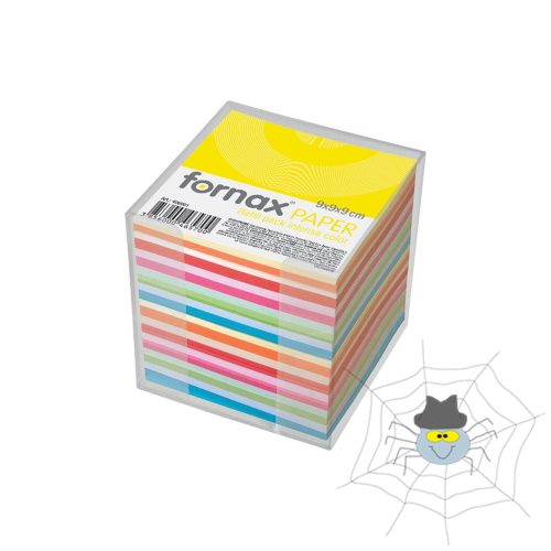 Kockatömb transzparens tartóban színes pasztell és intenzív 9x9x9cm, Fornax