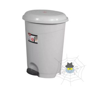 Szemetes kuka pedálos, műanyag, 50 literes, szürke, UP130