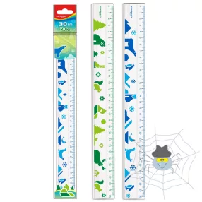 Vonalzó 30 cm, állat mintás Keyroad