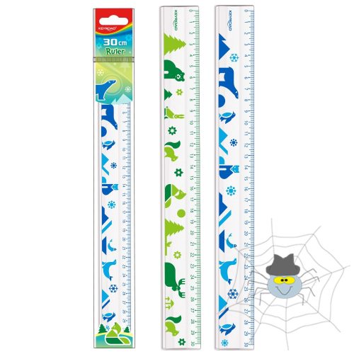 Vonalzó 30 cm, állat mintás Keyroad