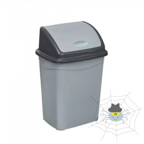   Szemetes kuka billenő fedéllel, műanyag, 4 literes, szürke, UP114