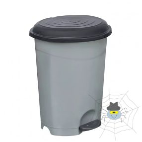 Szemetes kuka pedálos, műanyag 6 literes szürke UP124