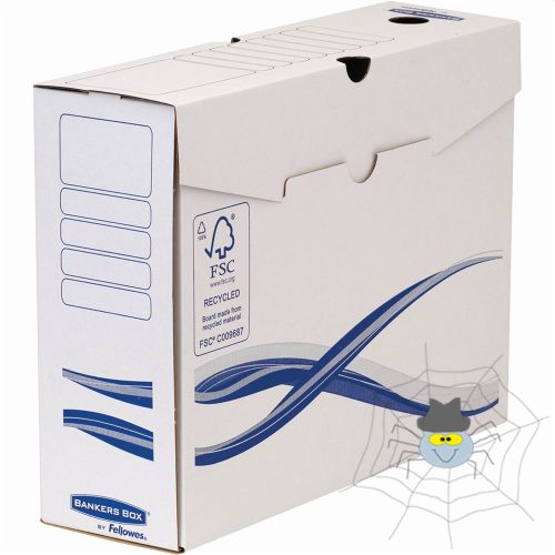 Archiváló doboz A4+, 100mm, Fellowes® Bankers Box Basic, 10 db/csomag, kék-fehér