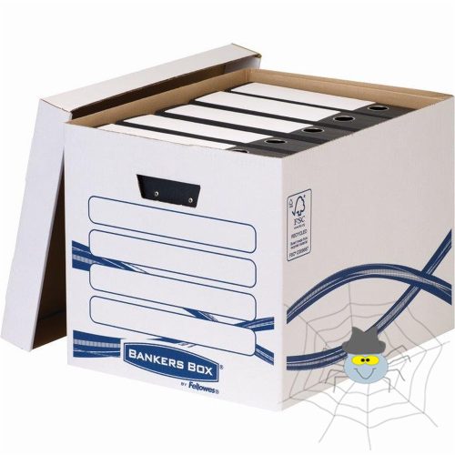 Archiváló konténer, karton, Fellowes® Bankers Box Basic Tall, 10 db/csomag, kék-fehér