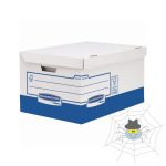   Archiváló konténer, karton, ultra erős, nagy, Fellowes® Bankers Box Basic, 10 db/csomag, kék-fehér