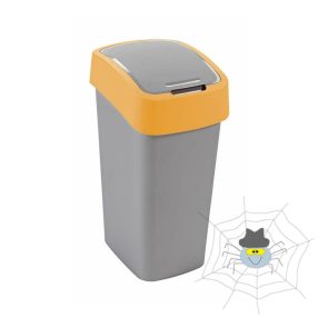   Szemetes kuka billenő fedéllel műanyag 50 literes Curver ezüst-sárga
