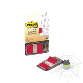 Jelölőcímke 25,4x43,2mm, 50lap, műanyag, 3M 680-1 piros