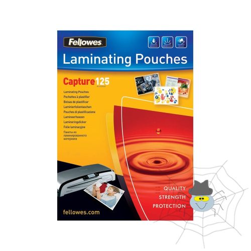 Lamináló fólia, 54x86mm, 125 mikron, fényes, 100 db/doboz, Fellowes®