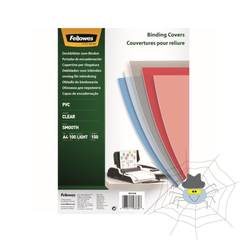 Előlap, A4, 150 mikron, 100 db/csomag, Fellowes® víztiszta