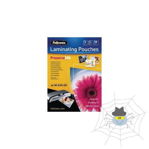 Lamináló fólia, A4, 250 mikron, fényes, 100 db/doboz, Fellowes®