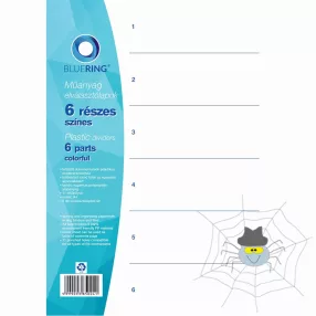 Elválasztólap, színes műanyag 6 részes Bluering®