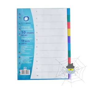 Elválasztólap, színes műanyag 10 részes Bluering®