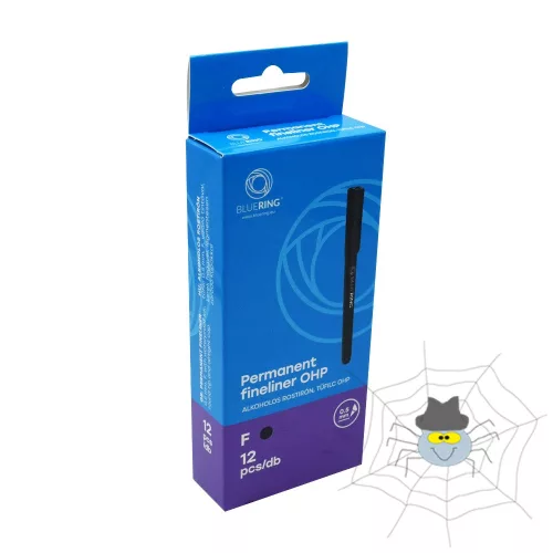 Bluering® F rostirón, tűfilc alkoholos 0,5 mm, OHP - fekete