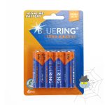 BLUERING AA LR6 1,5 V-os tartós ceruza elem - 4 db/csomag