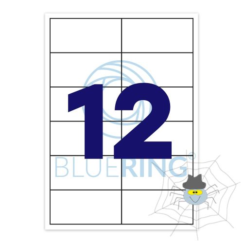 Etikett címke, 105x48mm, 12 címke/lap Bluering®