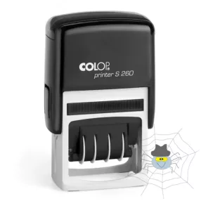   Dátumbélyegző S260 Printer Colop fekete ház/fekete párna