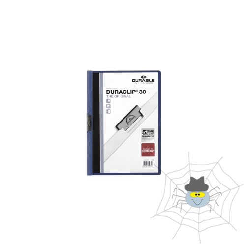 Klip mappa 30lap Durable Duraclip®, sötétkék