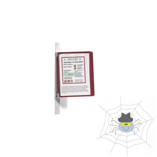 Bemutatótábla tartó, Durable Vario® Magnet Wall 5, piros