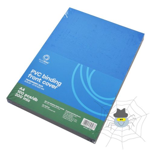 Előlap, A4, 200 micron 100 db/csomag, Bluering® áttetsző kék