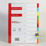 Elválasztólap, színes karton 10 részes Evoffice