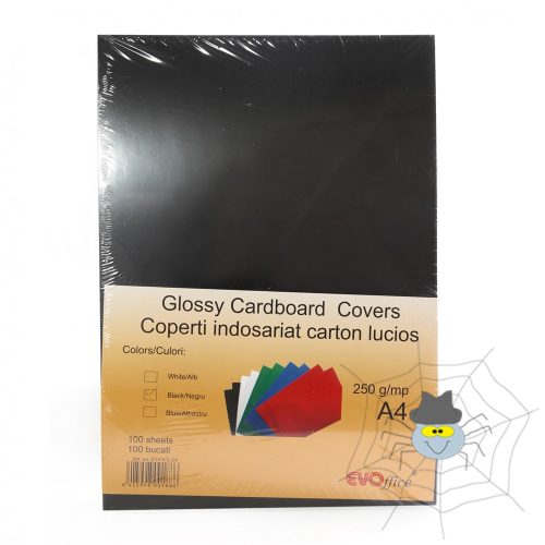 Hátlap, A4, 250 g. fényes 100 db/csomag, Evo fekete