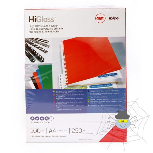 Hátlap, A4, 250 g. fényes 100 db/csomag, Evo piros