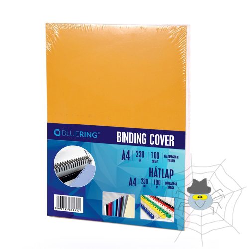 Hátlap, A4, 230 g. bőrhatású 100 db/csomag, Bluering® sárga