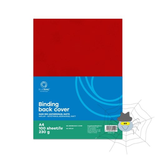 Hátlap, A4, 230 g. bőrhatású 100 db/csomag, Bluering® sötétpiros