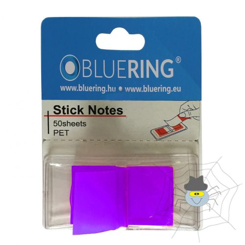 Jelölőcímke 25x45mm, 50lap, műanyag Bluering®, lila