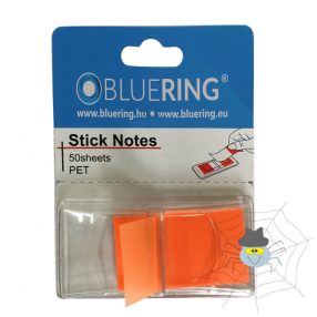 Jelölőcímke 25x45mm, 50lap, műanyag narancs