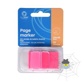 Jelölőcímke 25x45mm, 50lap, műanyag pink