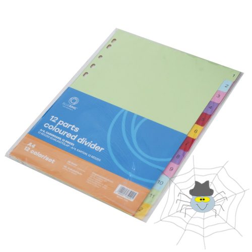 Elválasztólap, színes karton 12 részes Bluering®