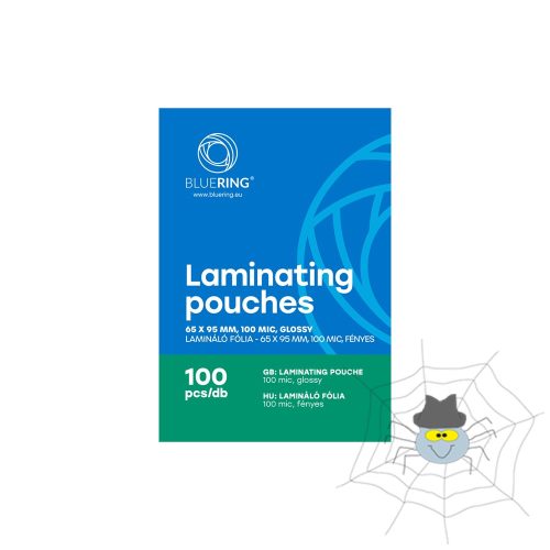 Lamináló fólia 65x95mm, 100 micron 100 db/doboz, Bluering®