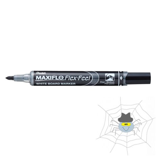 Táblamarker 1-5mm, hajlékony hegyű Pentel Maxiflo Flex Feel fekete