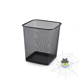 Fémhálós papírkosár szögletes Bluering® fekete